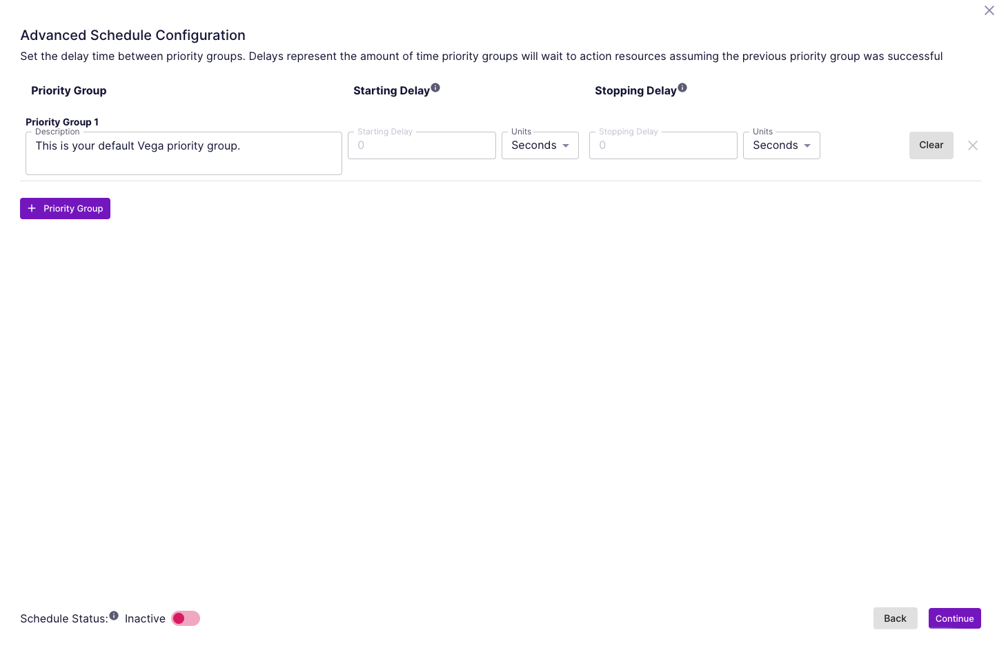 Configure Advanced Schedule Priority Groups